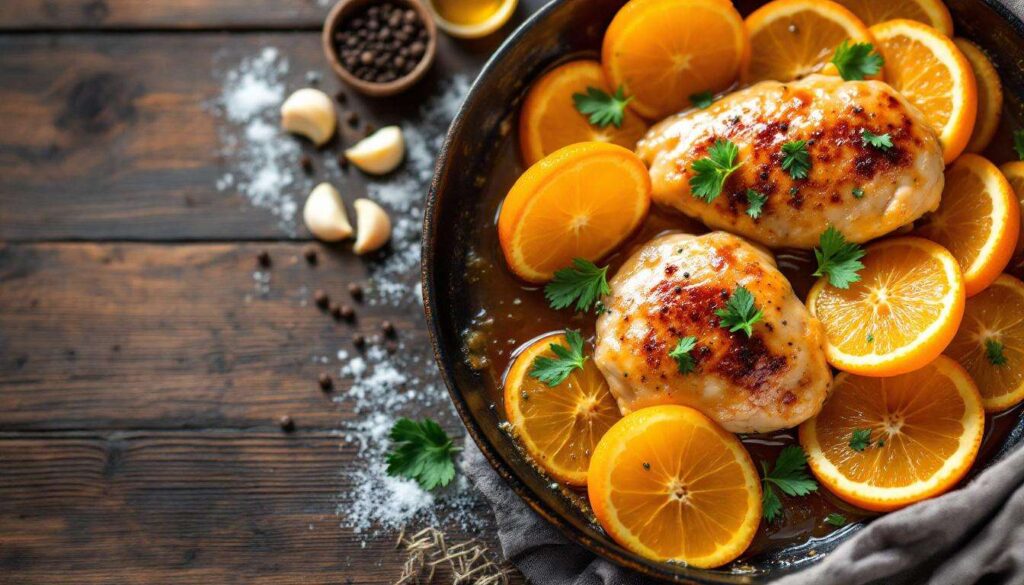 Petto di pollo all’arancia in padella: salsa profumata pronta in pochi minuti