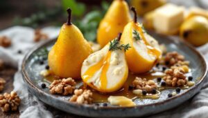 Pere arrostite con formaggio, noci e miele: delizia d'altri tempi