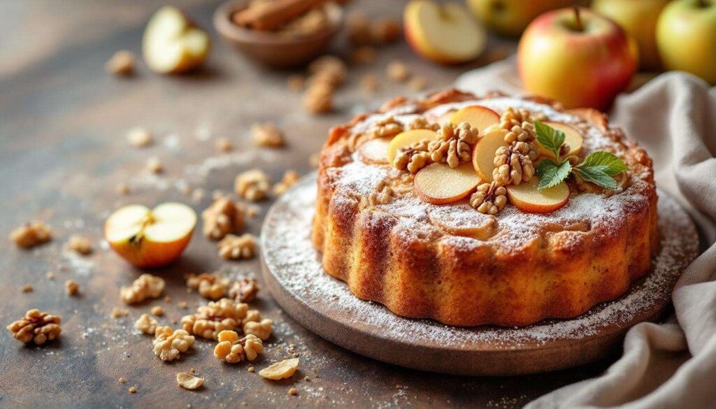 Torta di mele integrale senza zuccheri aggiunti: soffice e rustica, con noci croccanti
