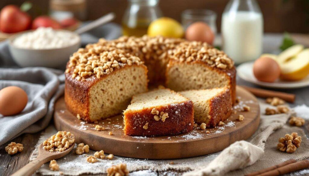 Torta di mele integrale senza zuccheri aggiunti: morbida e rustica, con noci croccanti