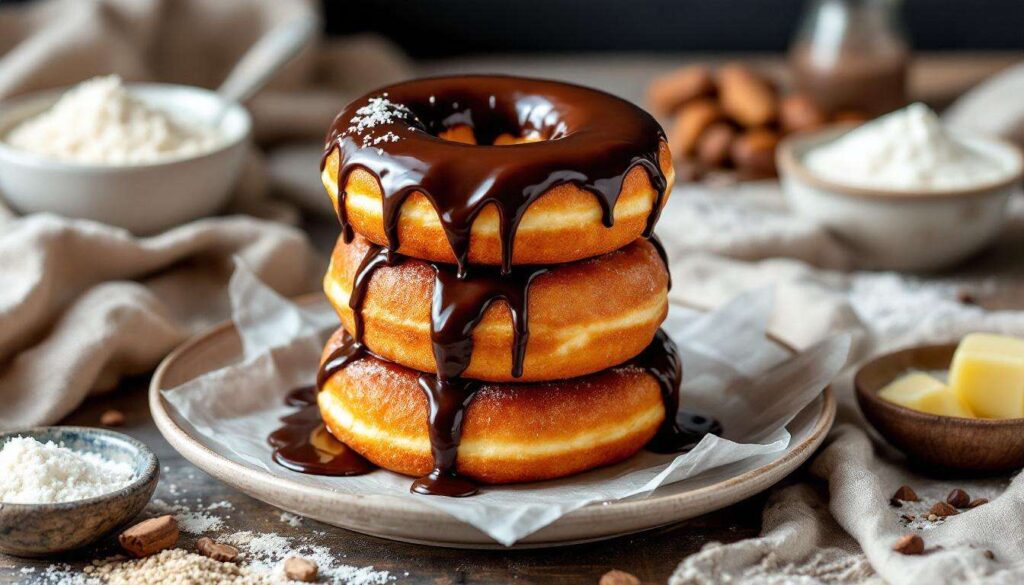 Donuts soffici con glassa al cioccolato (ricetta facile)