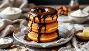 Donuts soffici con glassa al cioccolato (ricetta facile)