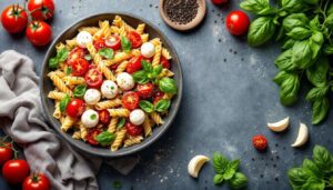 Pasta fredda pomodorini e mozzarella: fresca, veloce e perfetta da portare via