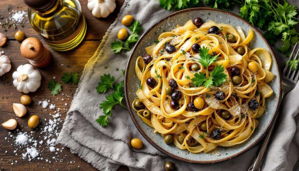 Porri in padella aromatici con olive taggiasche e capperi, gustosi