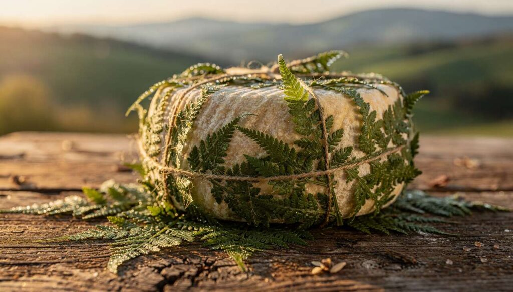 Il formaggio antico dell’Appennino tosco-romagnolo si mangia freschissimo, avvolto in foglie di felce