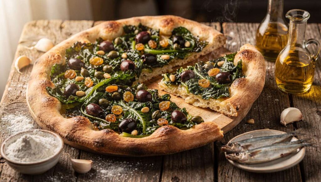 Pizza di scarola napoletana: la ricetta della Quaresima ripiena di olive e capperi