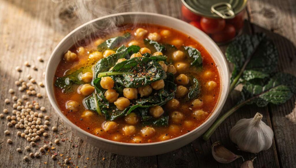 Minestra di ceci e bietole alla romana, il piatto caldo perfetto per le sere fresche di marzo