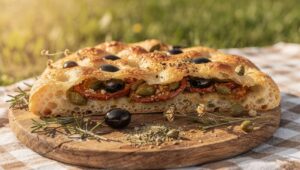 Focaccia farcita per il picnic di Pasquetta: croccante, saporita e facile da trasportare