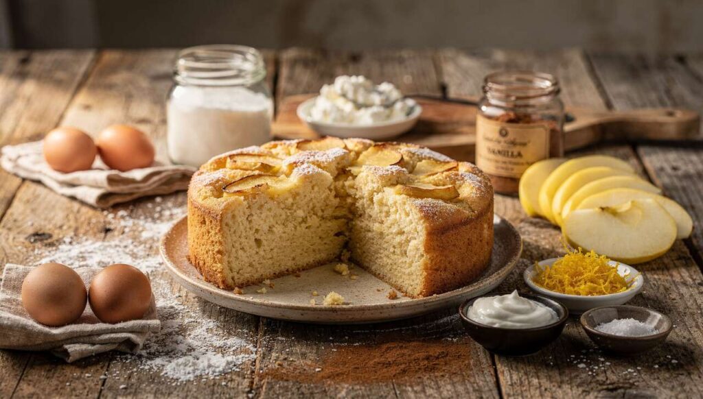 Torta di mele e ricotta senza burro: soffice per 5 giorni con il trucco dello yogurt greco