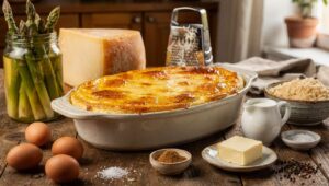 Sformato di asparagi e parmigiano reggiano: morbido dentro, gratinato fuori in 25 minuti