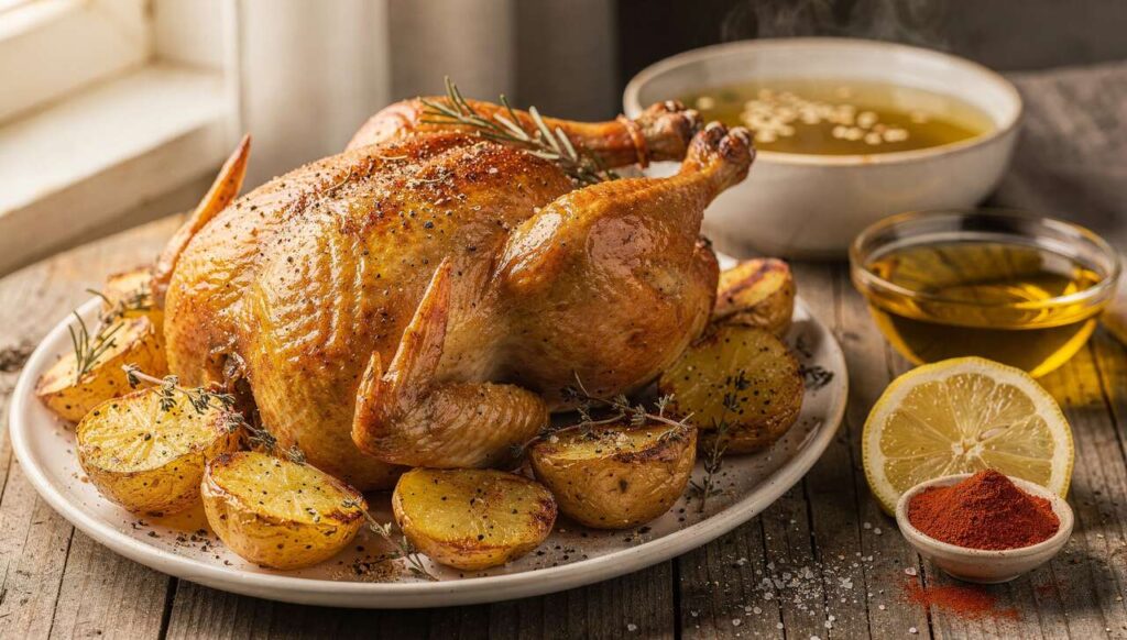 Pollo arrosto con patate al forno: il trucco della marinatura di 2 ore che cambia tutto