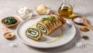 Rotolo di pasta sfoglia con ricotta e spinaci: l'antipasto di Pasqua che si taglia al volo