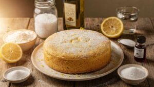 Torta al limone senza latte e senza uova, soffice e profumatissima con solo olio extravergine