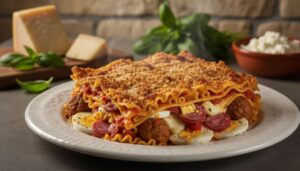 Lasagna napoletana di Pasqua con polpettine e uova sode, ricca e tradizionale come a Napoli