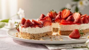 Torta di ricotta e fragole senza cottura: fresca, cremosa e pronta per il pranzo di Pasqua