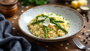 Massimo Bottura prepara il risotto con asparagi verdi e parmigiano reggiano 48 mesi: il segreto è nel brodo freddo