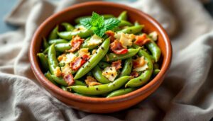 Fave fresche, pecorino romano DOP e guanciale croccante: l'antipasto del 25 aprile pronto in 10 minuti