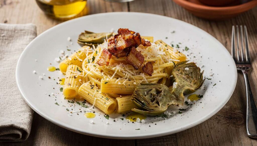Carbonara con carciofi alla romana e guanciale croccante: la ricetta del 25 aprile che unisce Lazio e tradizione