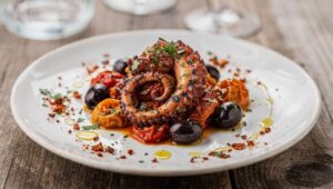 Polpo alla luciana con olive di Gaeta e pomodorini del Piennolo, la ricetta napoletana che cuoce da solo in 45 minuti