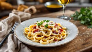 Paccheri alla crema di carciofi e guanciale croccante: l'ultimo primo con i carciofi prima che finisca la stagione