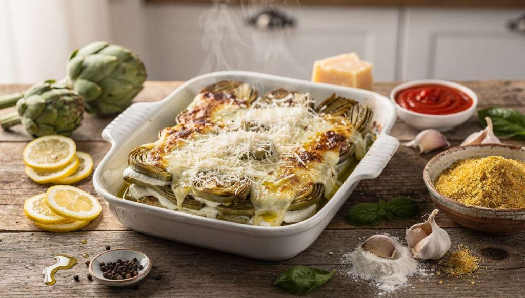 Parmigiana di carciofi romaneschi al forno senza friggere: la ricetta laziale che Cannavacciuolo consiglia per il 25 aprile