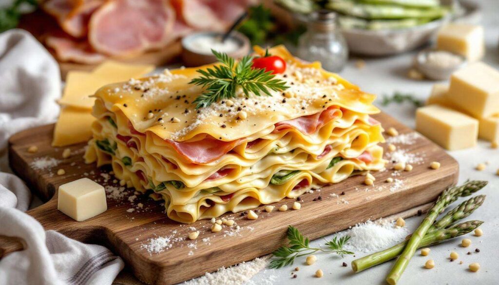 Lasagne con asparagi e prosciutto di Parma DOP, il primo del 25 aprile pronto da scaldare