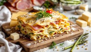 Lasagne con asparagi e prosciutto di Parma DOP, il primo del 25 aprile pronto da scaldare