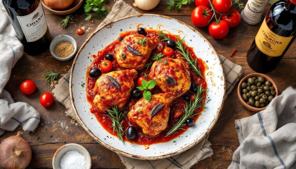 Pollo alla cacciatora toscana con olive nere e rosmarino, il secondo del 25 aprile in 50 minuti