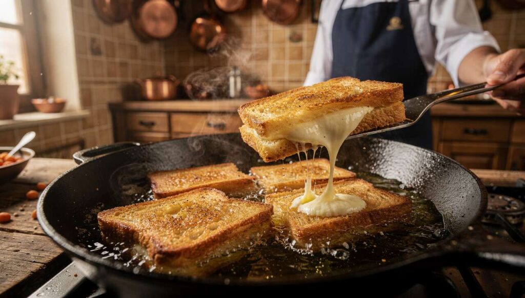 Cannavacciuolo svela perché la mozzarella in carrozza va fritta in olio di semi a 175 gradi