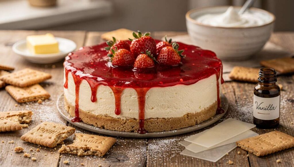 Ernst Knam prepara la cheesecake alle fragole senza cottura: il dolce del 25 aprile pronto in 15 minuti