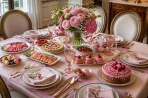 Menu della Festa della Mamma tutto rosa per 6 persone sotto i 45 euro, dal primo al dolce