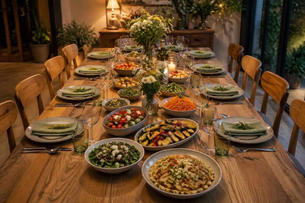 Menu vegetariano del 1° maggio per 10 persone sotto i 45 euro, tutto preparato la sera prima
